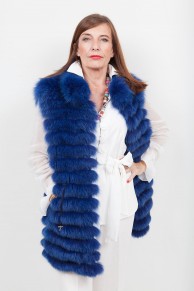 (SOLD) Long Blue Fox Vest