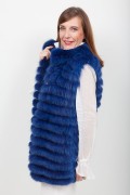 Gilet de Renard Teinté Bleu Sans Manche