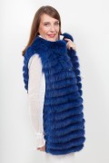 Gilet de Renard Teinté Bleu Sans Manche