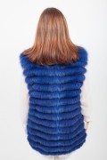 (SOLD) Long Blue Fox Vest