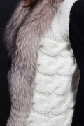 Gilet de Laine et Renard Beige Sans Manche