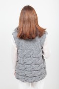 Gilet de Laine et Renard Gris Sans Manche