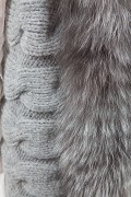 Wool Sleeveless Grey Vest with Fox 