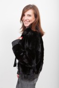 (SOLD) Black Mink Jacket and Leather