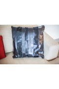 Black Leather & Cowhide Cushion