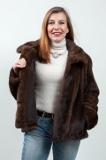 Veste de Vison Marron "Mahogany"