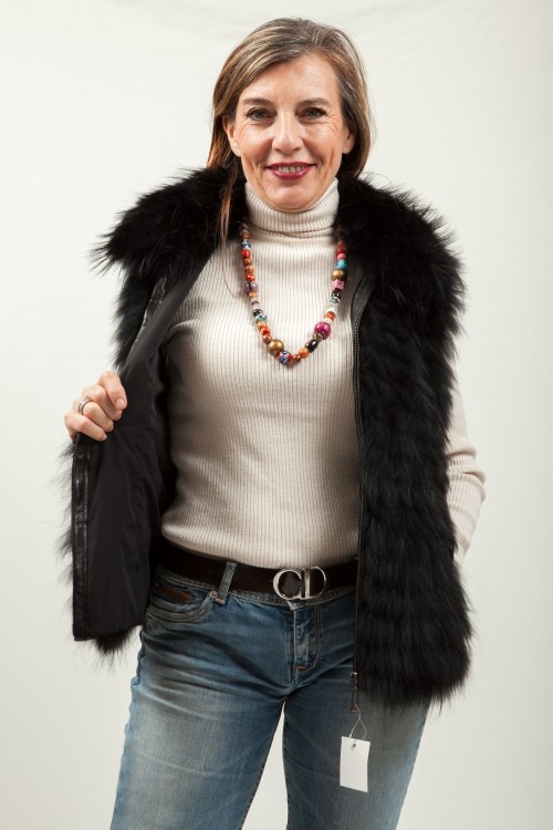 Black Finn Raccoon Vest