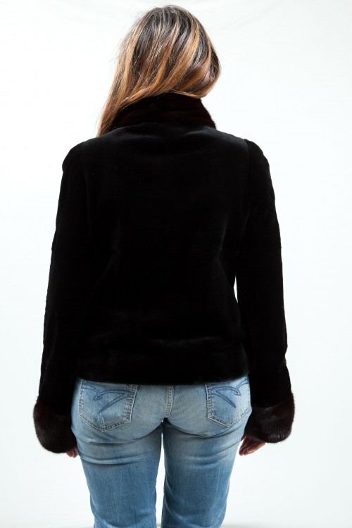 Veste de Vison Rasé Dark Brown