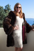 Long Mahogany Velvet Mink Coat, "Romagna Furs"