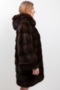 Long Mahogany Velvet Mink Coat, "Romagna Furs"