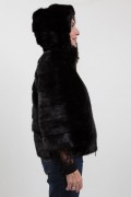 Black Mink Jacket with Hood