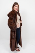 Brown Mink Coat with Hood