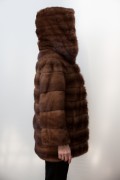 Mahogany Mink Jacket with Hood