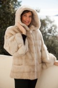 Palomino Mink Jacket with Hood