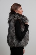 Short Silver Fox Vest