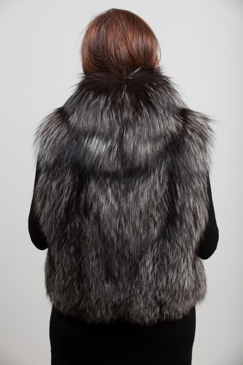 Short Silver Fox Vest