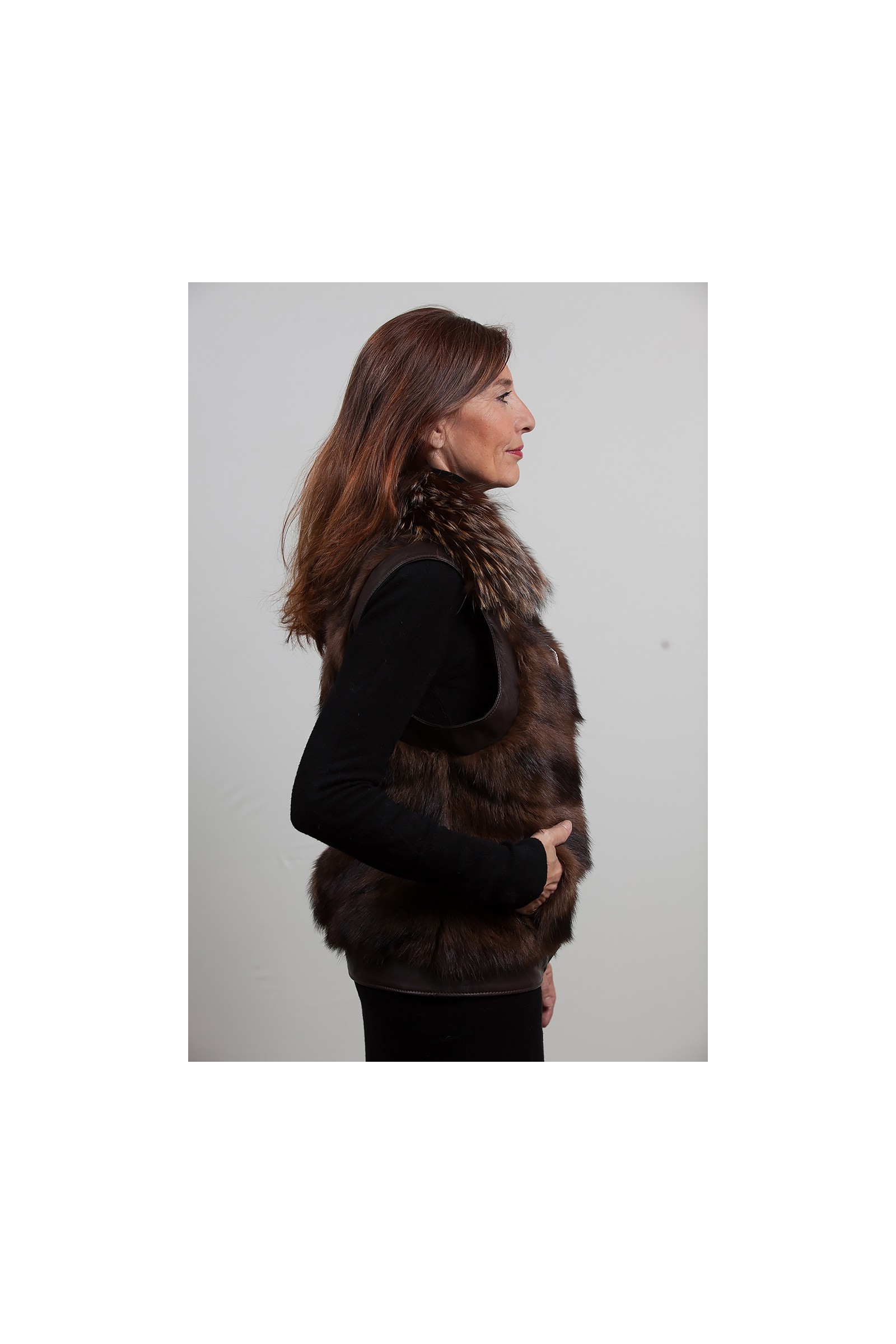 Veste Chic Avec Col En Renard Argenté - Marque Peresico Peruffo - Taille 42 - Neuf Sans étiquettes - Laine Mohair