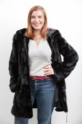 Black Mink Coat with Hood "Balli Furs"