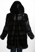 Manteau de Vison Noir avec Capuche "Balli Furs"