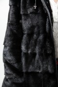 Black Mink Coat with Hood "Balli Furs"