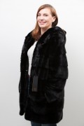 Black  Mink Coat with Hood "Balli Furs"