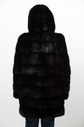 Manteau de Vison Noir à Capuche "Balli Furs"