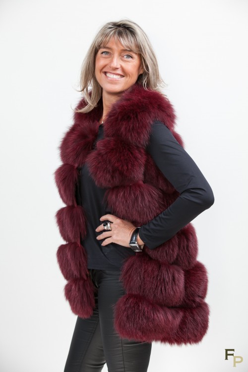 Long Bordeaux Fox Vest