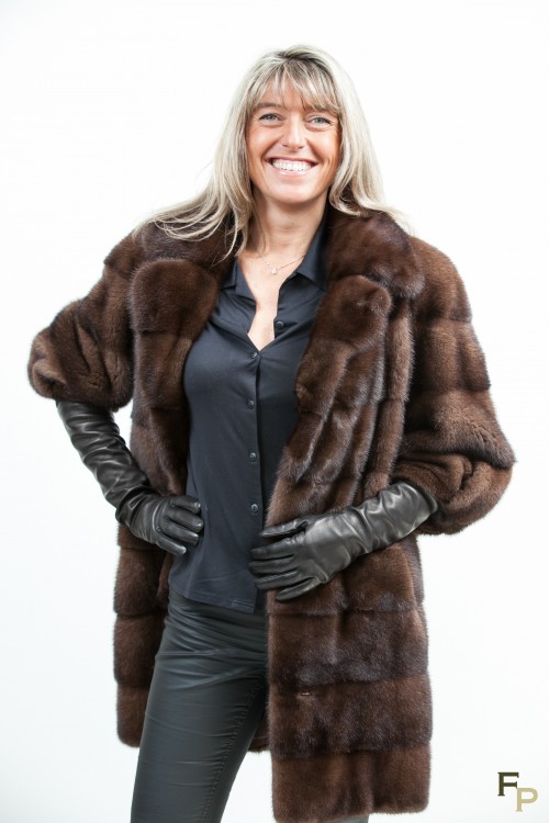 Brown Mink Coat "Jacky O" 