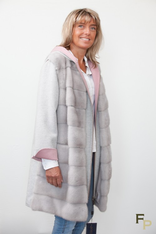 Cashemere Coat with Grey Mink Vest
