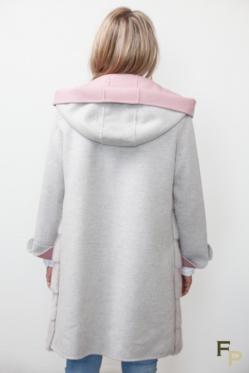 Manteau en Cachemire et Vison Gris Antonio Didonè