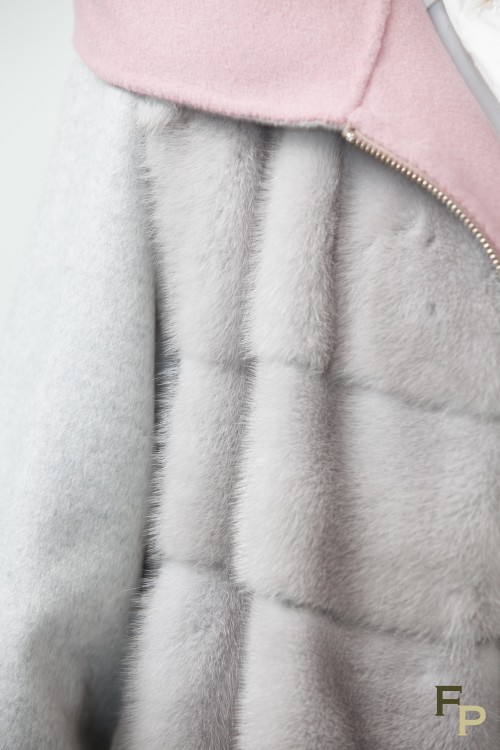 Manteau en Cachemire et Vison Gris Antonio Didonè