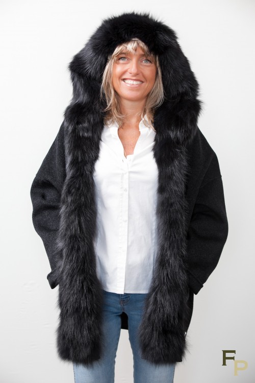 Manteau en Laine et Fourrure de Renard
