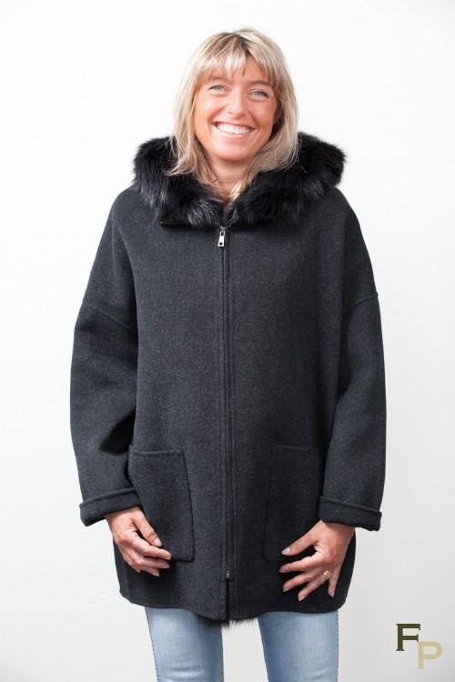 Manteau en Laine et Fourrure de Renard