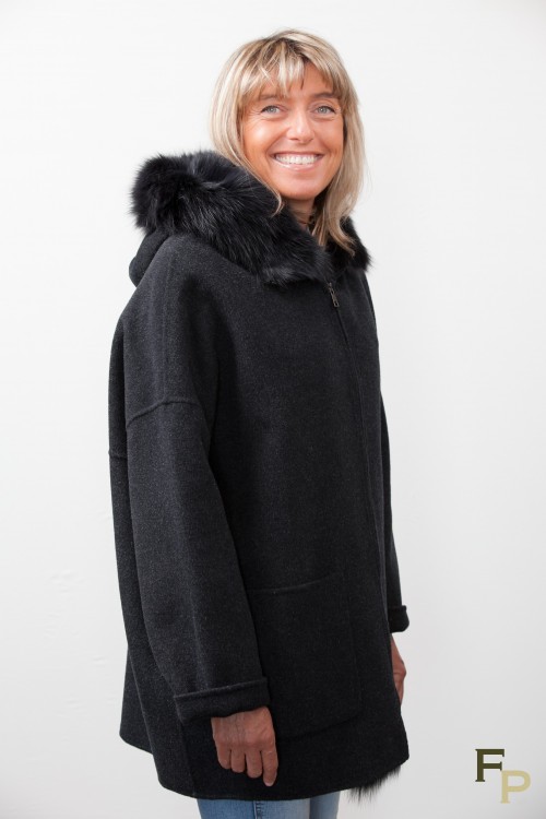 Wool Coat and Fox Fur