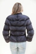 Blue Denim Mink Jacket