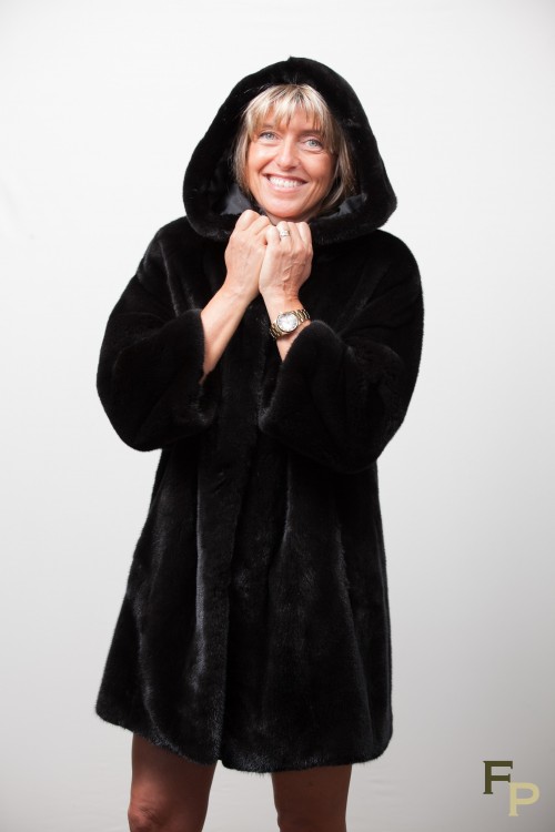 Long swinger mink coat