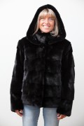 Black mink Jacket Four in One