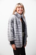 Grey Sapphire Mink Jacket with Zip