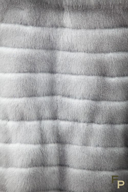 Grey Sapphire Mink Jacket with Zip
