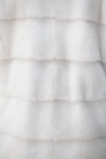 Veste Longue de Vison Blanc à Capuche