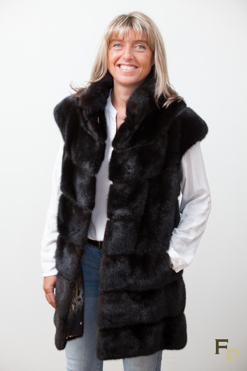 Long Black Mink Vest