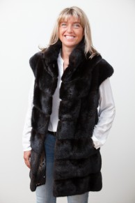 Long Black Mink Vest