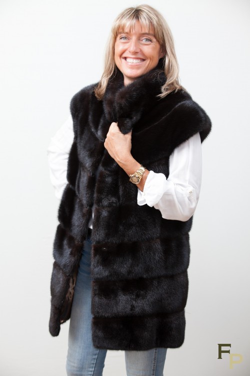 Long Black Mink Vest