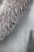 Long Coat in Wool and Silver Fox