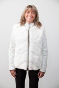 Blouson de Cuir et Gilet de Vison Blanc