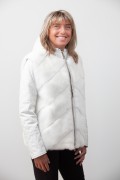 Blouson de Cuir et Gilet de Vison Blanc