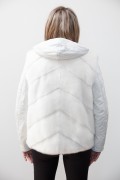 White Leather Jacket with Mink Vest