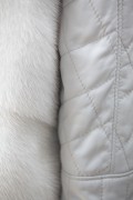 Blouson de Cuir et Gilet de Vison Blanc