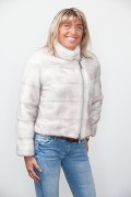 White Cross Mink Bomber