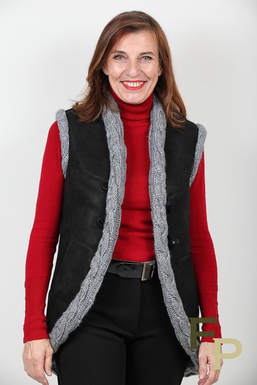 Gilet en Fourrure d'Agneau et Pure Laine Vierge